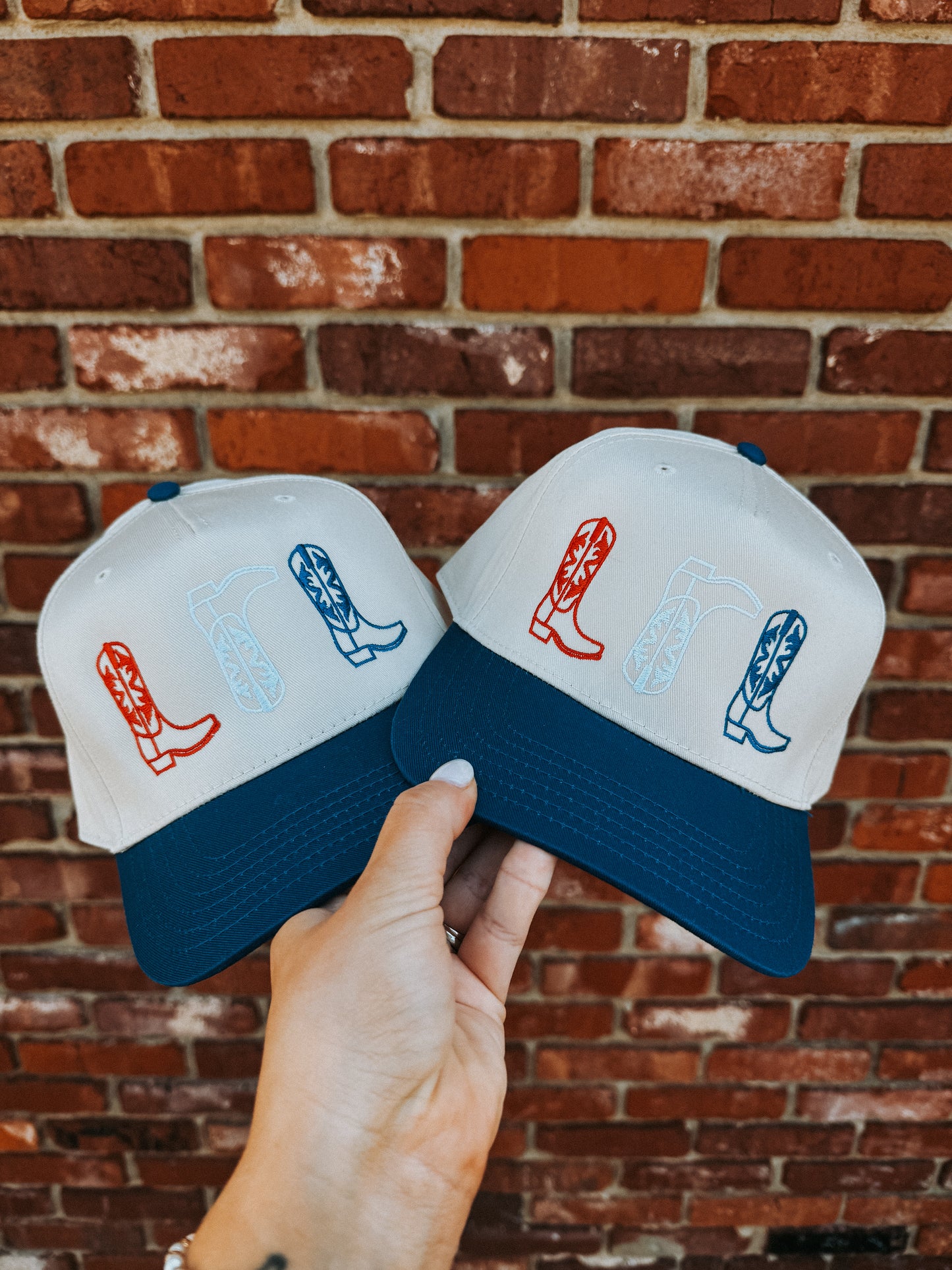Red, white & boots Hat