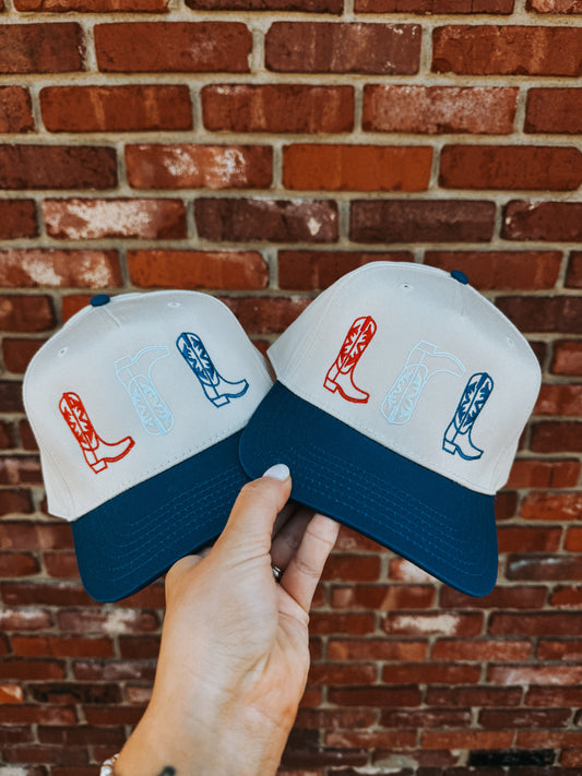 Red, white & boots Hat